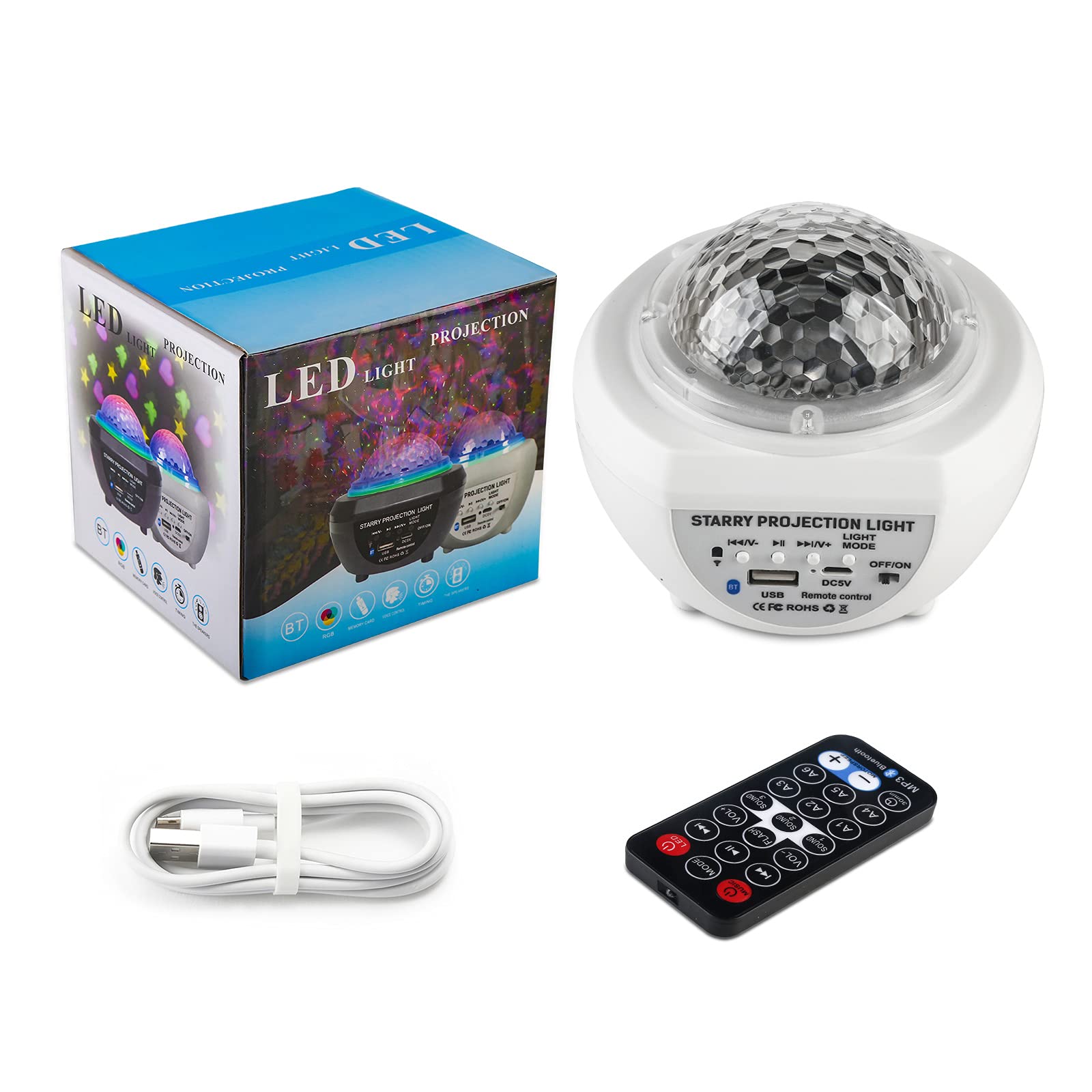 Acqua Ripple Proiettore Luci Notturne usb per Bambini Gioca Musica con Altoparlante Bluetooth, Suono Attivato Proiettore Onde del Mare Soffitto Luce Notturna con Batteria Ricaricabile per Ragazza