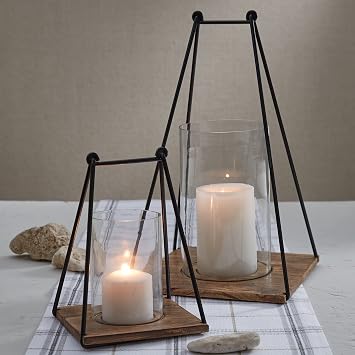 Split P Bar & Loop Lantern, Small Iron