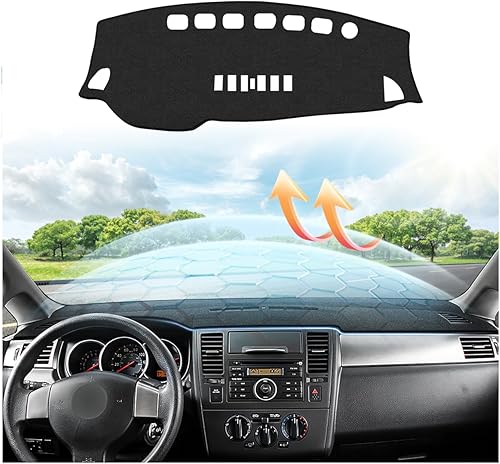 Cartist Ajuste personalizado para C11 2007 2008 2009 2010 2011 Funda para salpicadero de Nissan Versa Tiida, alfombrilla antideslizante, protector