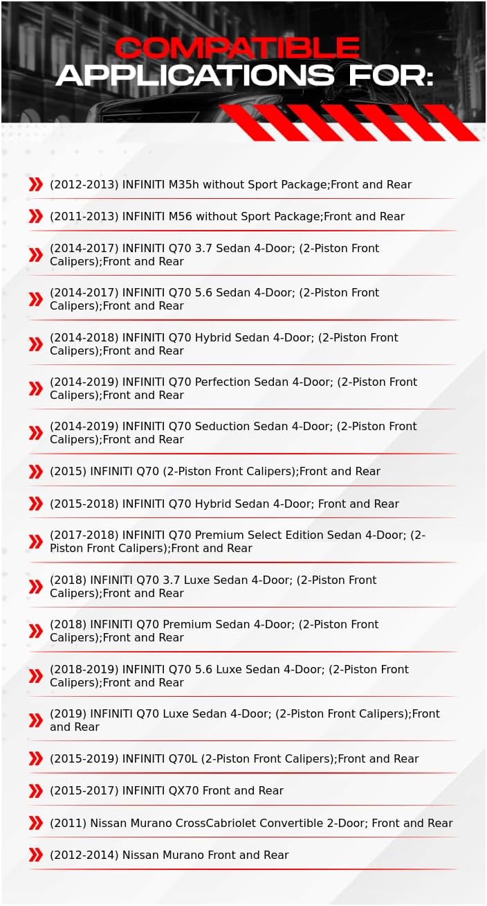 R1 Concepts Front and Rear Brakes and Rotors| Hardware Included| Front and Rear Optimum OEp Brake Pads and Rotors Kit| Fits 2012-2013 INFINITI M35h; 2011-2013 INFINITI M56; 2014-2019 INFINITI Q70