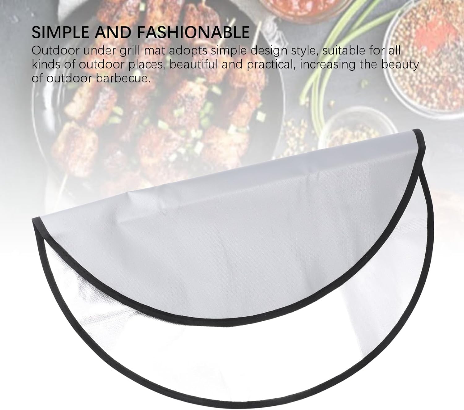 36 Inch Round Outdoor Under Grill Mat Fireproof Grill Pad, Portable Waterproof Outdoor Fireproof Mat for All Kinds of Outdoor Places,Barbecue Mat, Fire Pit Mat (Silicone and Aluminum Foil)