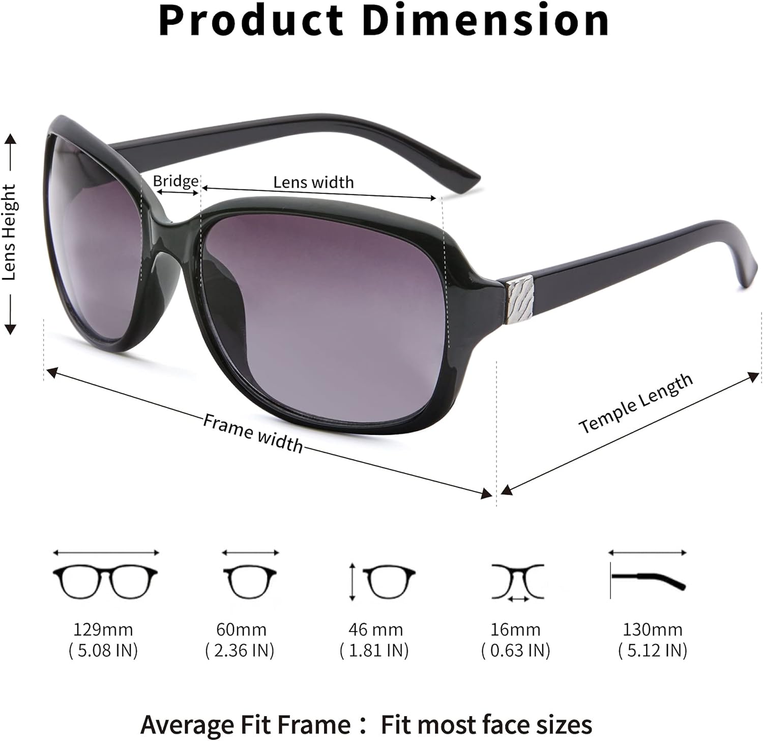 Madison Avenue 2 Pack Classic Vintage Sunglasses for Women Men,Fashion Sun Shades Glasses with UV400 Protection - Image 5