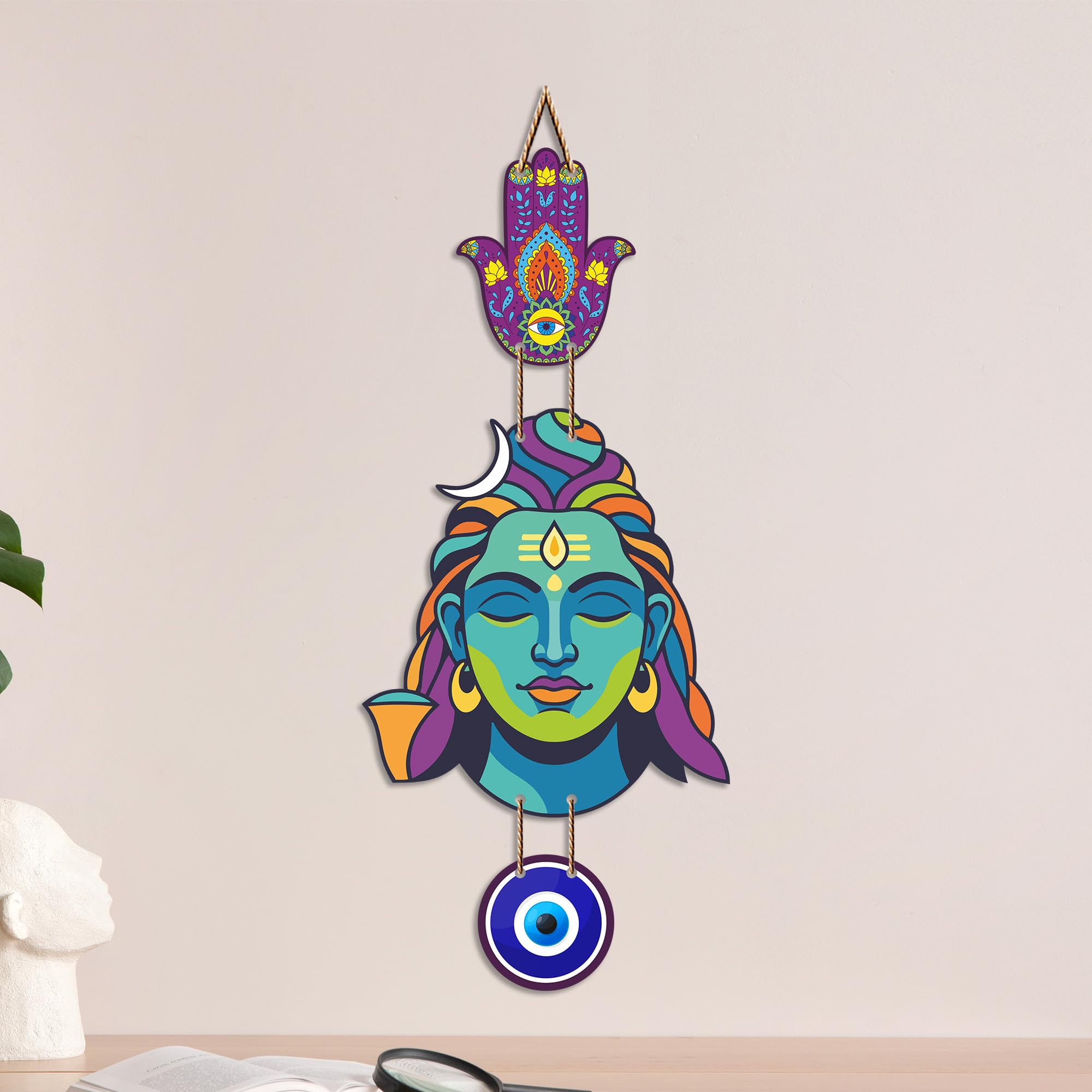 Lord Shiva Evil Eye Wall Hanging - Spiritual Home Decor -2