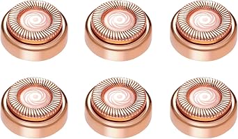Facial Hair Remover, Replacement Head, Fluoress, Womens, Hair Remover, Replacement Blades, Set of 6, Skin Friendly, Easy to Install, Electric Face Shaver, Face Shaver, Replacement Blade, Unused Hair