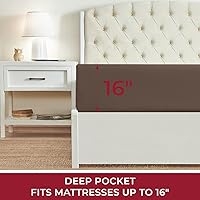 Vista 17 de Mellanni California King Fitted Sheet - Iconic Collection Bedding Sheets with up to 16 inch Deep Pocket - Soft & Cooling - Fade & Stain Resistant