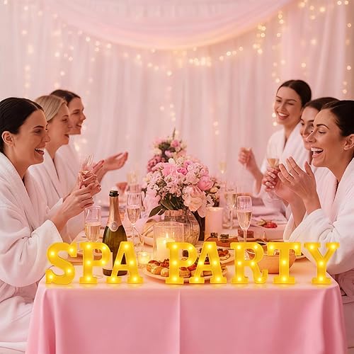 Miniatura 79 de Honoson 9 piezas de decoración de despedida de soltera, letrero de compromiso para boda, despedida de soltera, luz LED de neón para mujeres,