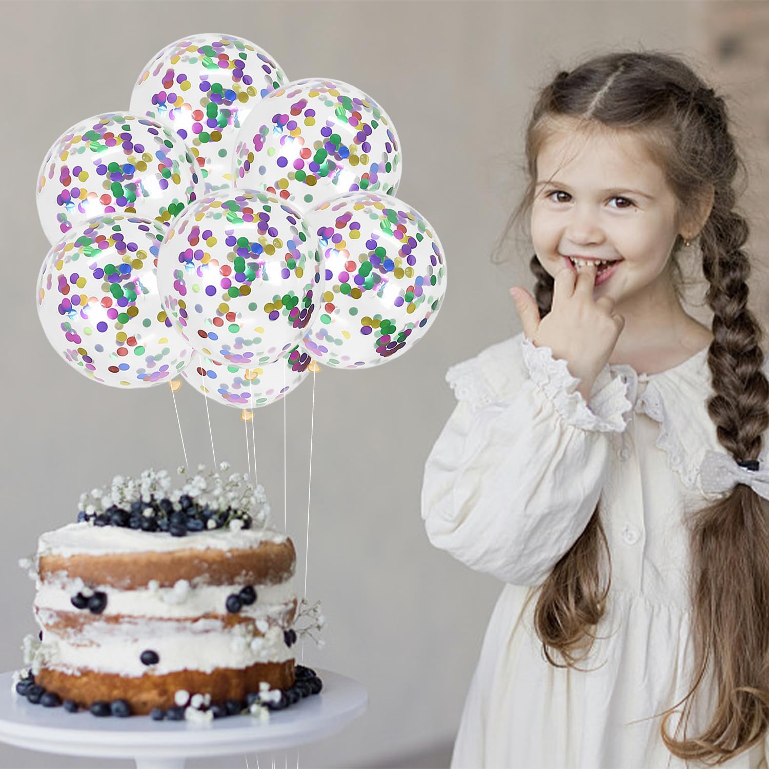 30 Palloncini Con Coriandoli Da 12 Pollici, Lattice Trasparente Con Paillettes Colorate Per Feste