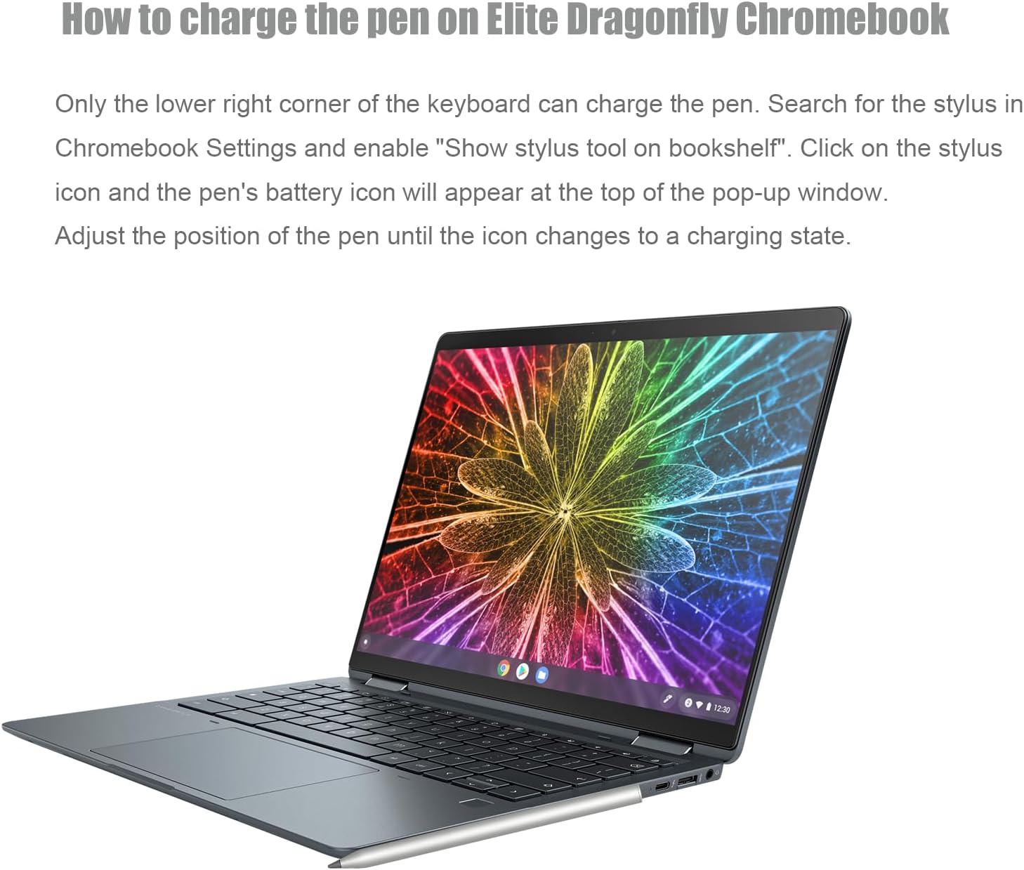 Wireless Rechargable USI Pen Compatible with HP Wireless Rechargeable USI Pen(3V1V2AA),Only Compatible with HP Chromebook x2 11,Magnetic Absorption Function