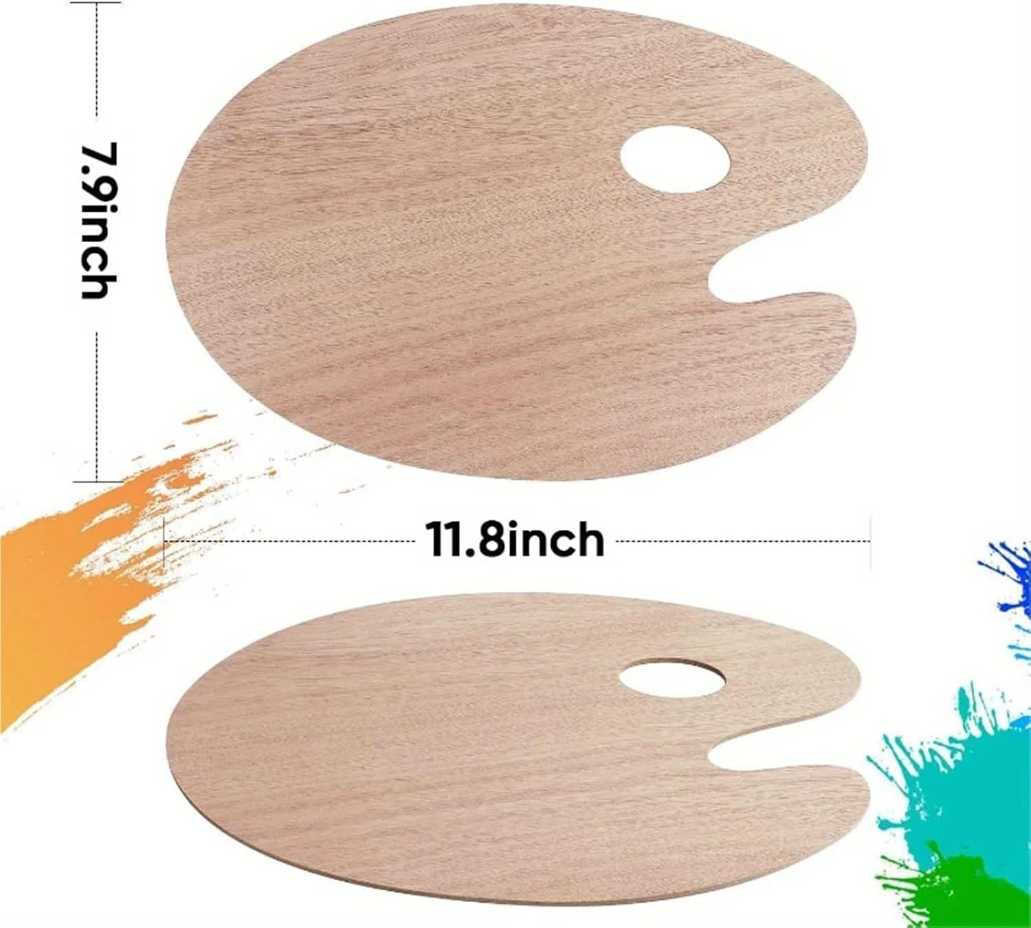 3Pcs Wooden Watercolor Palette with Plastic Dividers - Ideal for DIY Crafts and Oil Painting