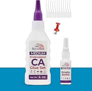 4 oz Medium CA Glue for Woodworking, Premium Super Glue Kit for Wood Turning with Extra Bottles, Anti Clog Caps, Microtips, Medium Viscosity Cyanoacrylate for Plastic, DIY, Craft, Hobby, etc