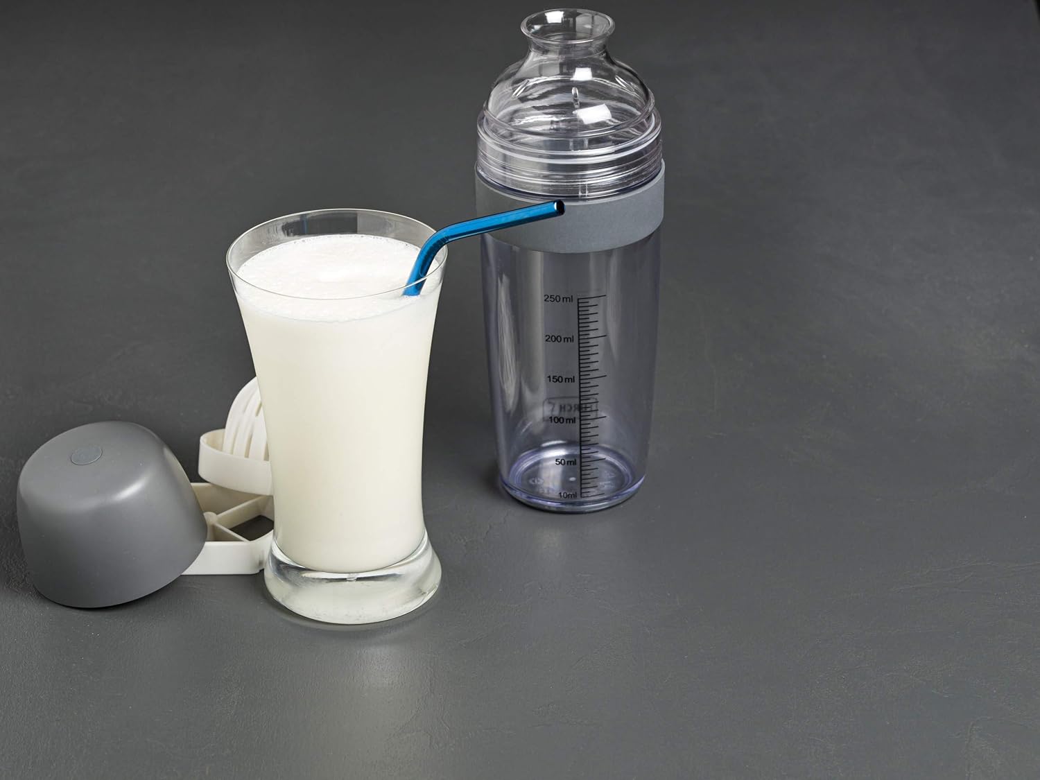 Lurch 10023 Dressing and Dough Shaker with Citrus Juicer and Plastic Blender, Black