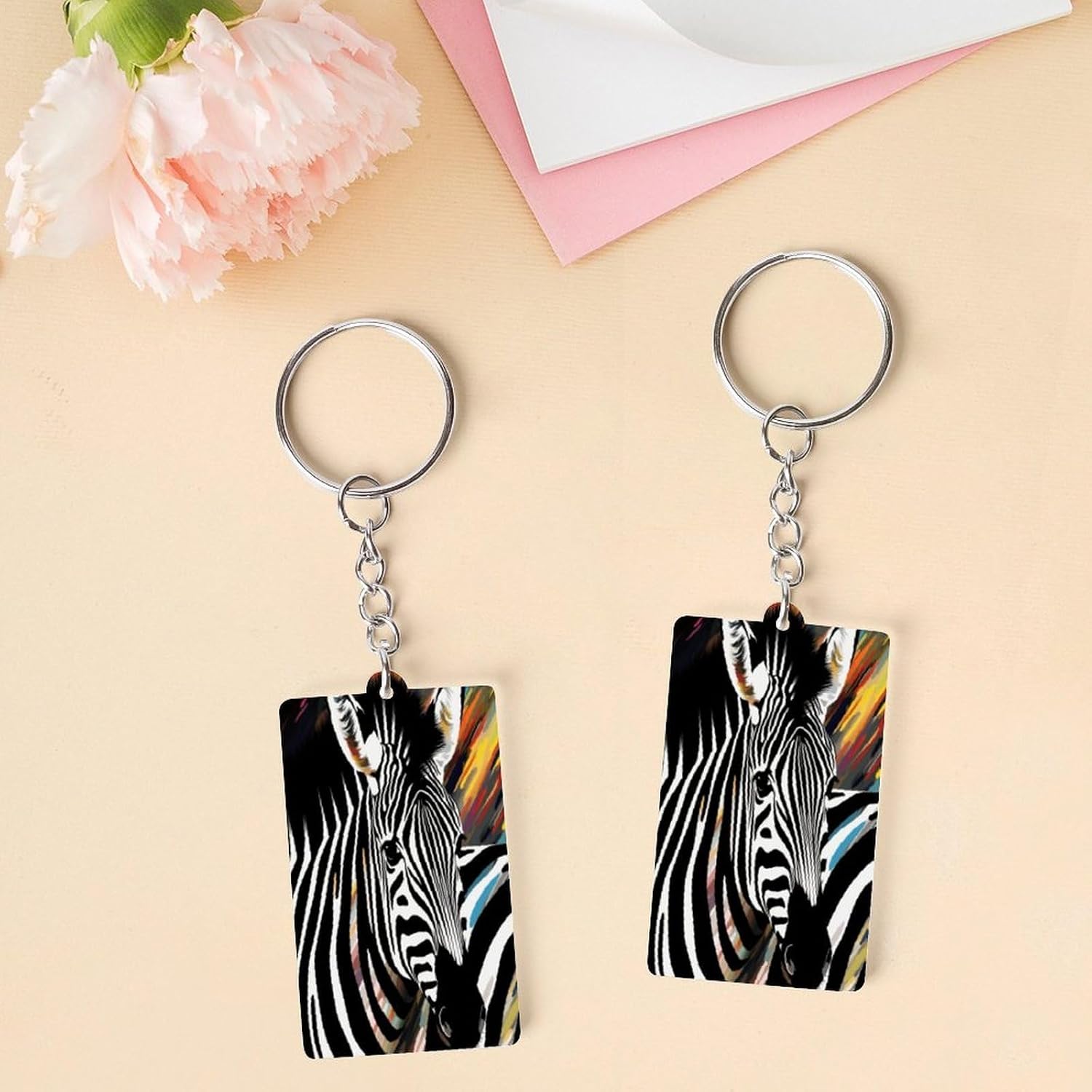 2×1.2 in Acrylic Keychain Cute Acrylic Keyring Animal Pendant image 3