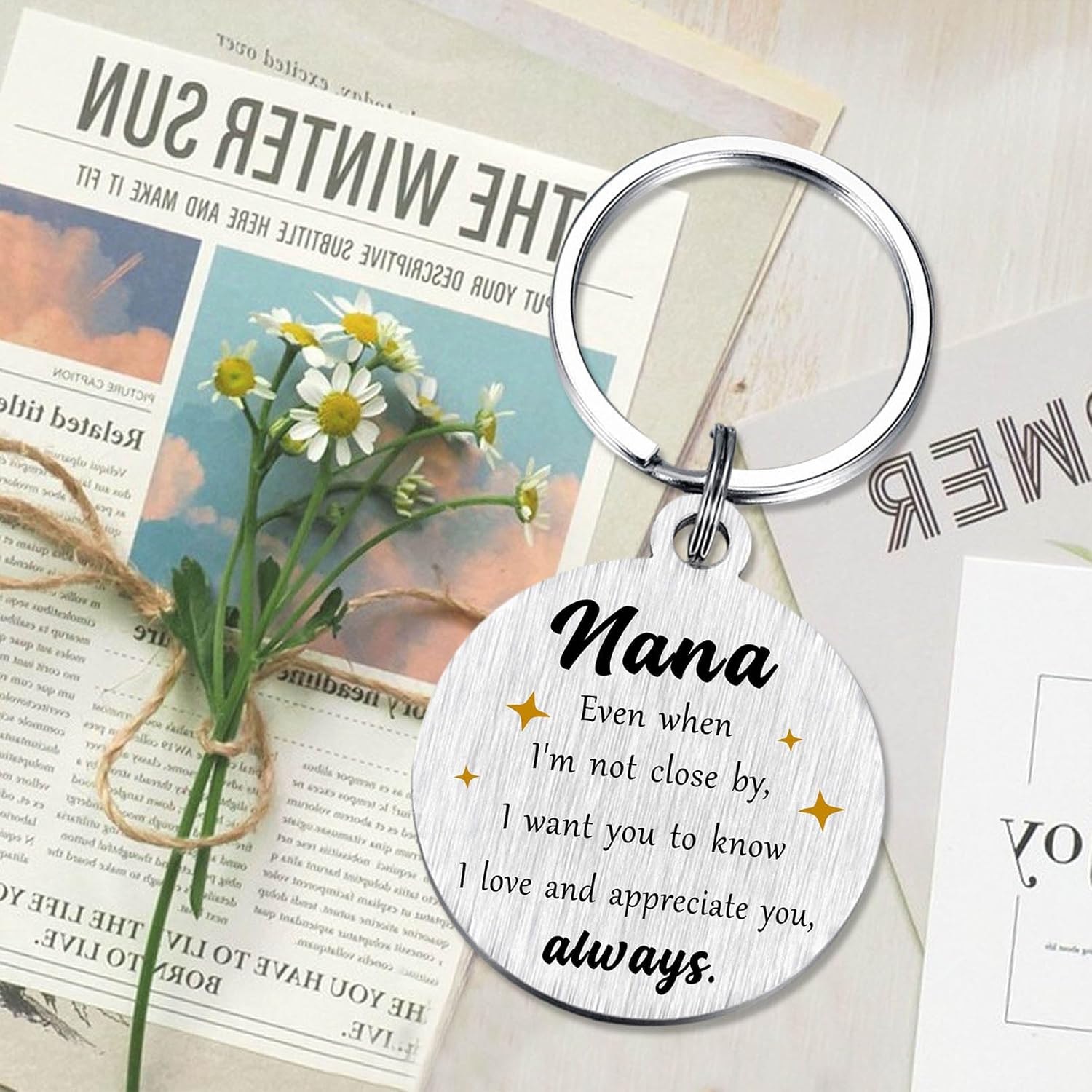 Viayen Valentine's Day Gifts for Nana - Nana Birthday Easter Wedding Thanksgiving Christmas Keychain from Grandchild - Image 7