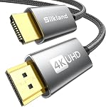 Silkland 4K HDMI câble 6.6ft, Haute vitesse HDMI 2.0 Câbles [Plaqué d'or, tressé en nylon] HDMI ARC Cord, HDR 4K@60Hz, 2160/1080P, 18Gbps, 3D HDCP 2.2 Compatible pour Xbox PS5 Feu TV Barre de son Blu-ray