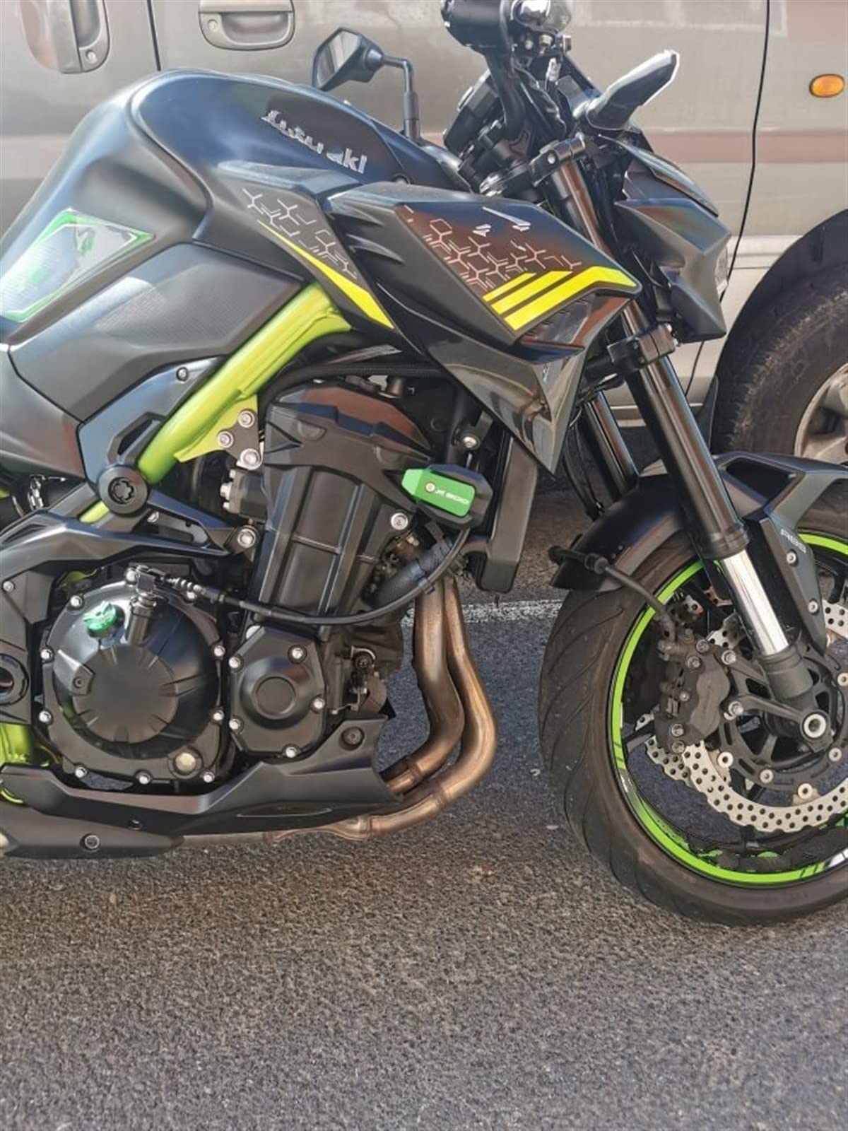 Akcesoria Motocyklowe Dla KAWASAKI Z750 Z 750 2007 2012 2010 Ochrona Przed Upadkiem Rama Suwak Fairing Guard Crash Pad (Color : Green)