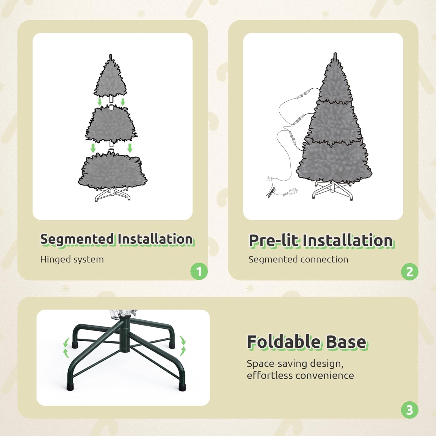 GOOBED 7.5FT Prelit Blue Christmas Tree with Remote Control, Pre-Decorated Artificial Hinged Xmas Tree Hillside Spruce w/ 1938 Mixed PE & PVC Tips, 51 Pine Cones, 500 Lights & 11 Light Modes