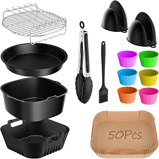 15-teiliges Airfryer Zubehör für Philips Airfryer XXL (HD9285/90, HD9876/90, HD9650/90),NINJA MAX PRO 6,2L AF180EU Heißluftfritteuse Zubehör,Air fryer Zubehör für COSORI XXL BPA-frei Wiederverwendbar