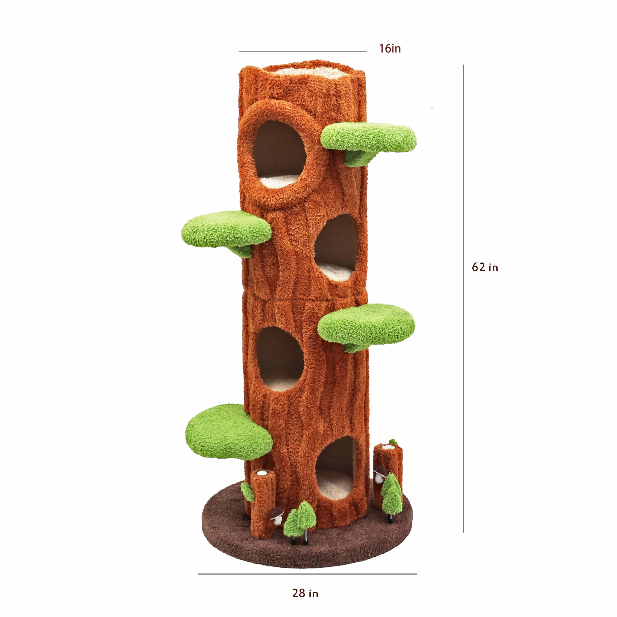 Xiamiao Magic Forest Cat Tree Tower, 62 inches Tall, Real Solid