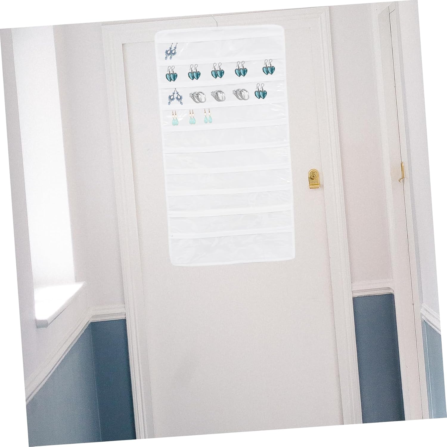 Jewelry Jewellery Pouch Home Decor Wall Hooks Decorative Wall Mounted Clothes Rack Clear Storage Bags Kids Jewelry Necklace Hanger White Storage Rack Pvc Double Sided Child (Whitex3pcs 87X43CMx3pcs)