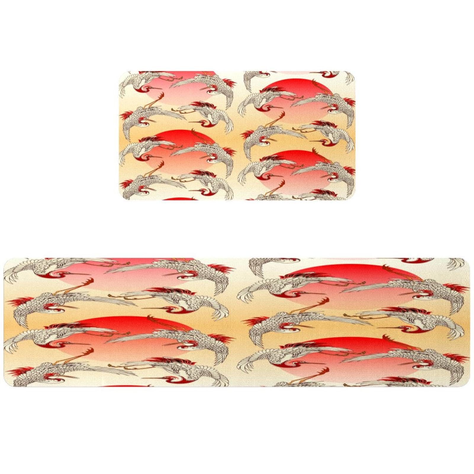 Tapis de cuisine antidérapants lot de 2 lavables motif grues