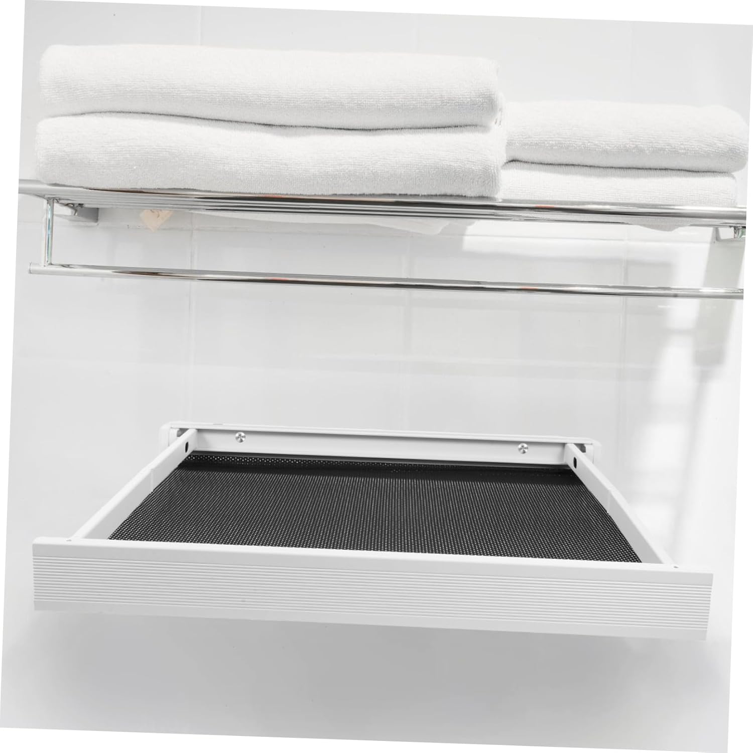 ABOOFAN Foldable Retractable Wall Mount Clothes Drying Rack for Small Spaces Laundry Drying Rack Hooks for Shoes Socks