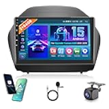 2+64GB for Hyundai Tucson IX35 2010 2011 2012 2013 2014 2015 Android Car Stereo, 10.1 Inch Touchscreen Car Radio with Wireless Carplay/Android Auto/GPS Navigation/WiFi/Bluetooth/FM/RDS + Backup Camera