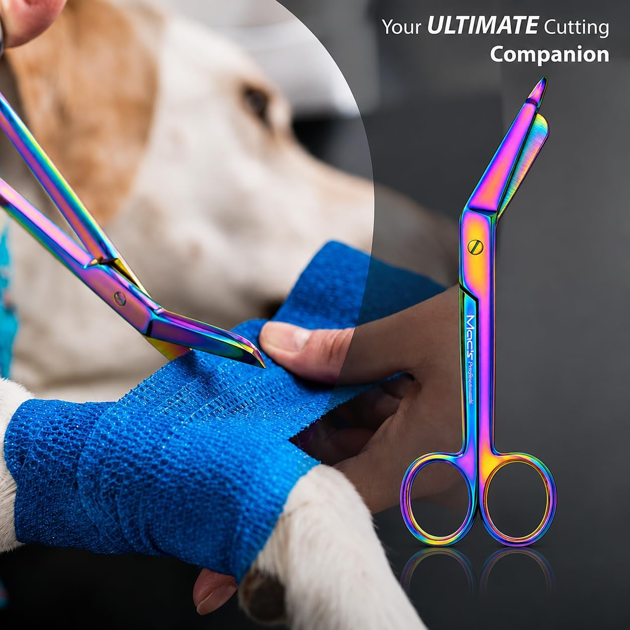 5.5 Inch Bandage Scissors Multi Titanium – Medical Scissors for First Aid, Nurse, EMT, Trauma Shears Style, Surgical Cutting Tool for Gauze, Tape, Dressings
