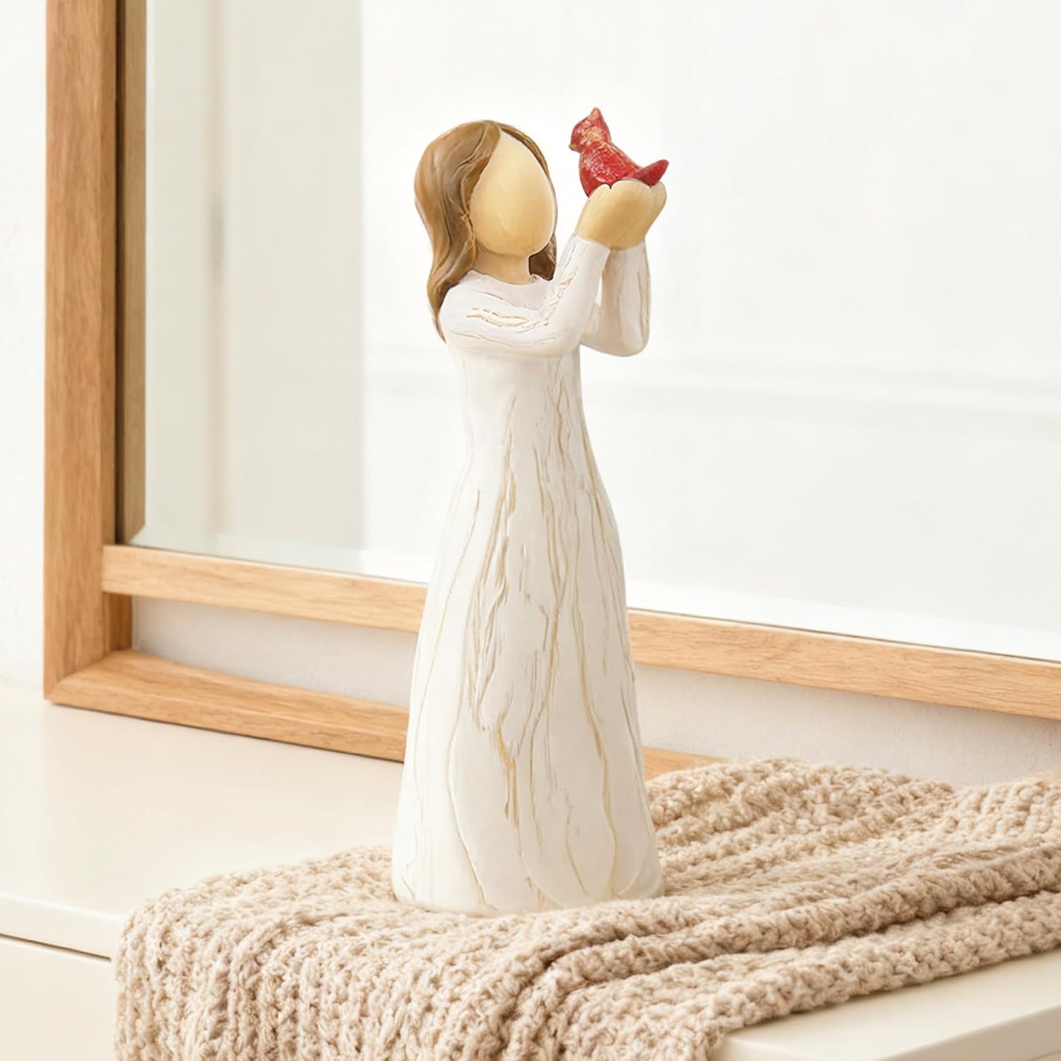 Cardinal Gifts for Women Angel Cardinal Figurine Decor Memorial Sympathy Gifts for Loss of Loved One Hope in Heart