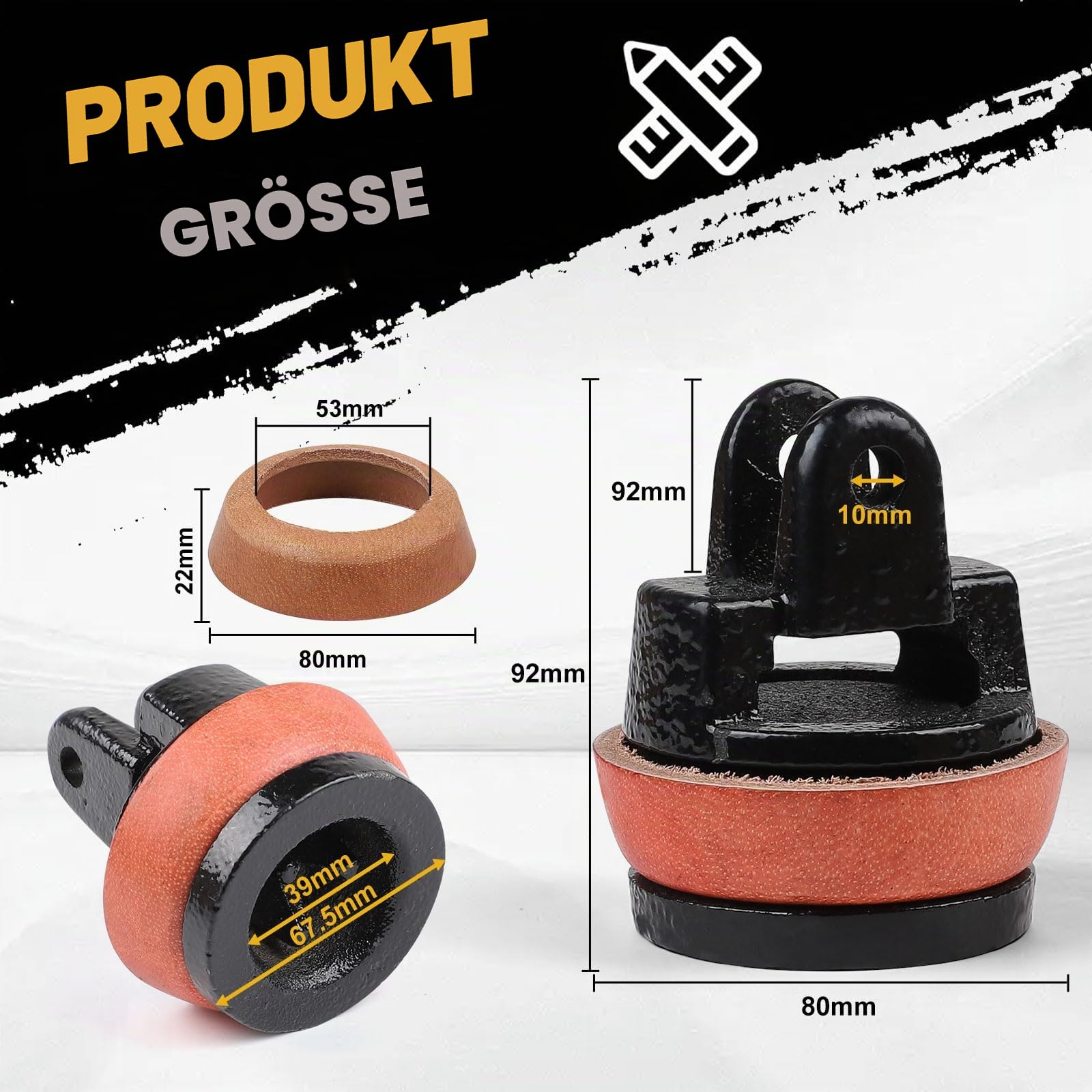 MIGUBIGU Schwengelpumpe Ersatzteile Typ 75 mit Dichtungsring, Handschwengelpumpe Ersatzkolben, Wasserpumpen Ersatzteile, Schwengelpumpe Kolben, Schwengelpumpenkolben für Gartenpumpe Handpumpe Baumarkt