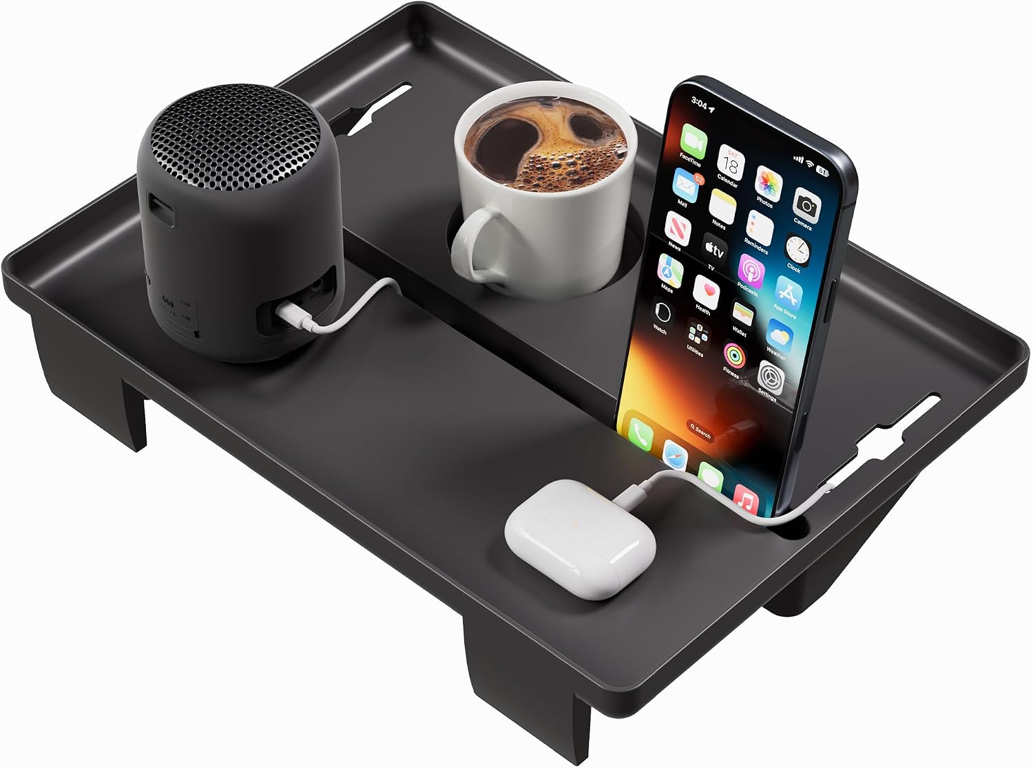 JOYMOOP Clip-On Bedside Shelf for Bunk Beds, Dorm Room Essentials, Bedside Caddy, No-Tool Install Bed Side Table Storage for Loft, Platform Beds, Nightstand Caddy for Phone, Glasses, Book, Black
