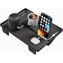 JOYMOOP Clip-On Bedside Shelf for Bunk Beds, Dorm Room Essentials, Bedside Caddy, No-Tool Install Bed Side Table Storage for Loft, Platform Beds, Nightstand Caddy for Phone, Glasses, Book, Black
