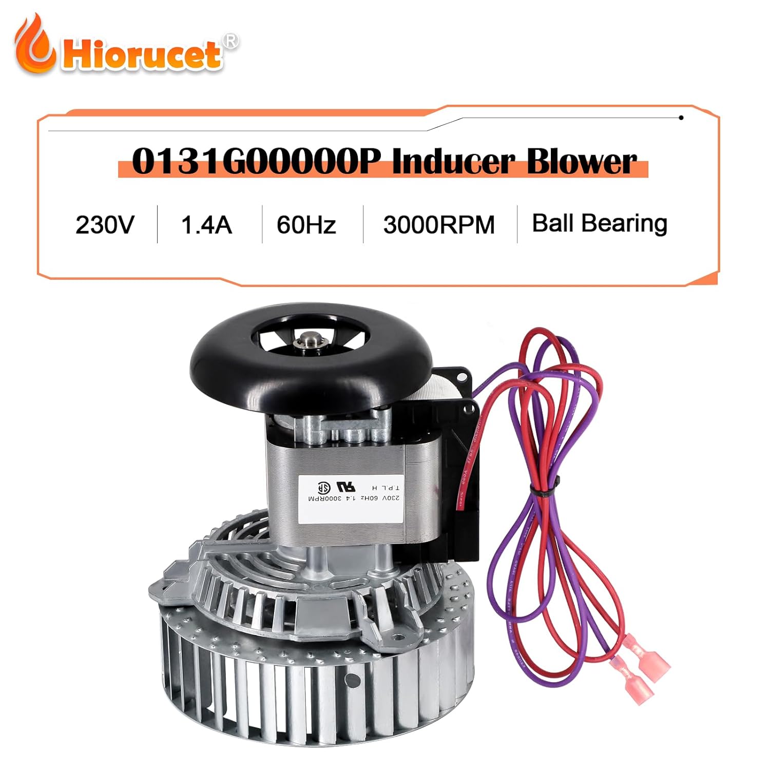 Hiorucet 0131G00000P 0131G00000PS Furnace Draft Inducer Blower for Goodman Amana, Fasco A078, 70582338, Packard 66000, 0131G00000S Exhaust Vent Venter Motor for Goodman J238-150-15301 E64080 E48562.
