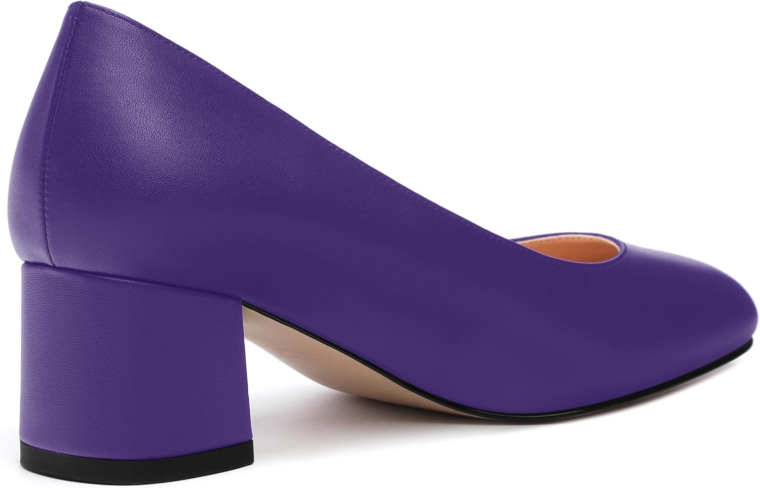 Womens Round Closed Toe Low Heels Fashion Slip On Comfort Solid Matte Pumps