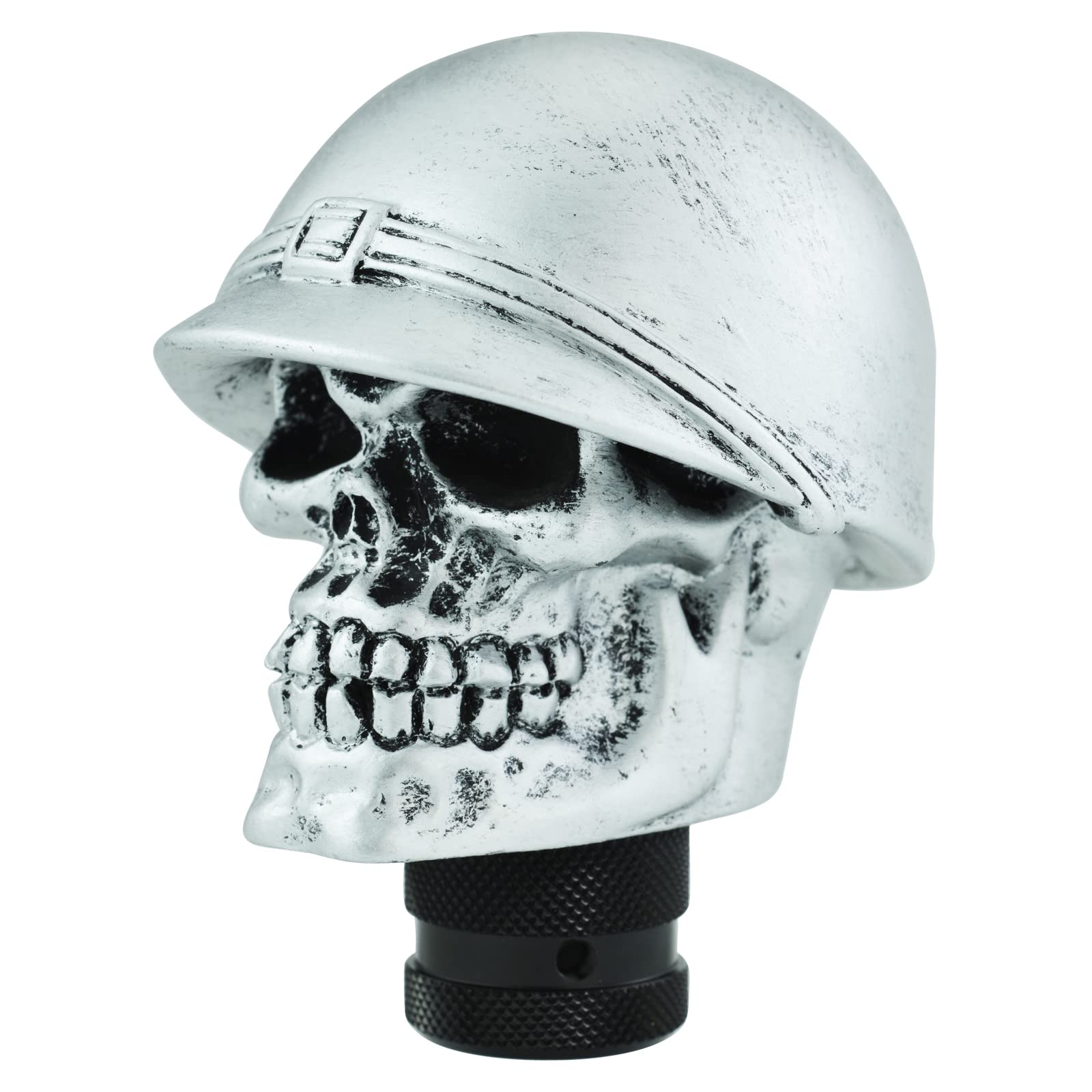 Temzzer Silver Skull Resin Vehicle Gear Handle Stick Knob Heavy Shiny Car Shifter Lever Head For Most Manual Automotive Vehicles (Silver)