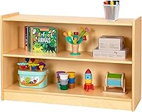 Vista 4 de OOOK Estante Montessori, organizadores y almacenamiento de juguetes, estantería de 2 niveles para niños pequeños, adecuada para aula, jardín