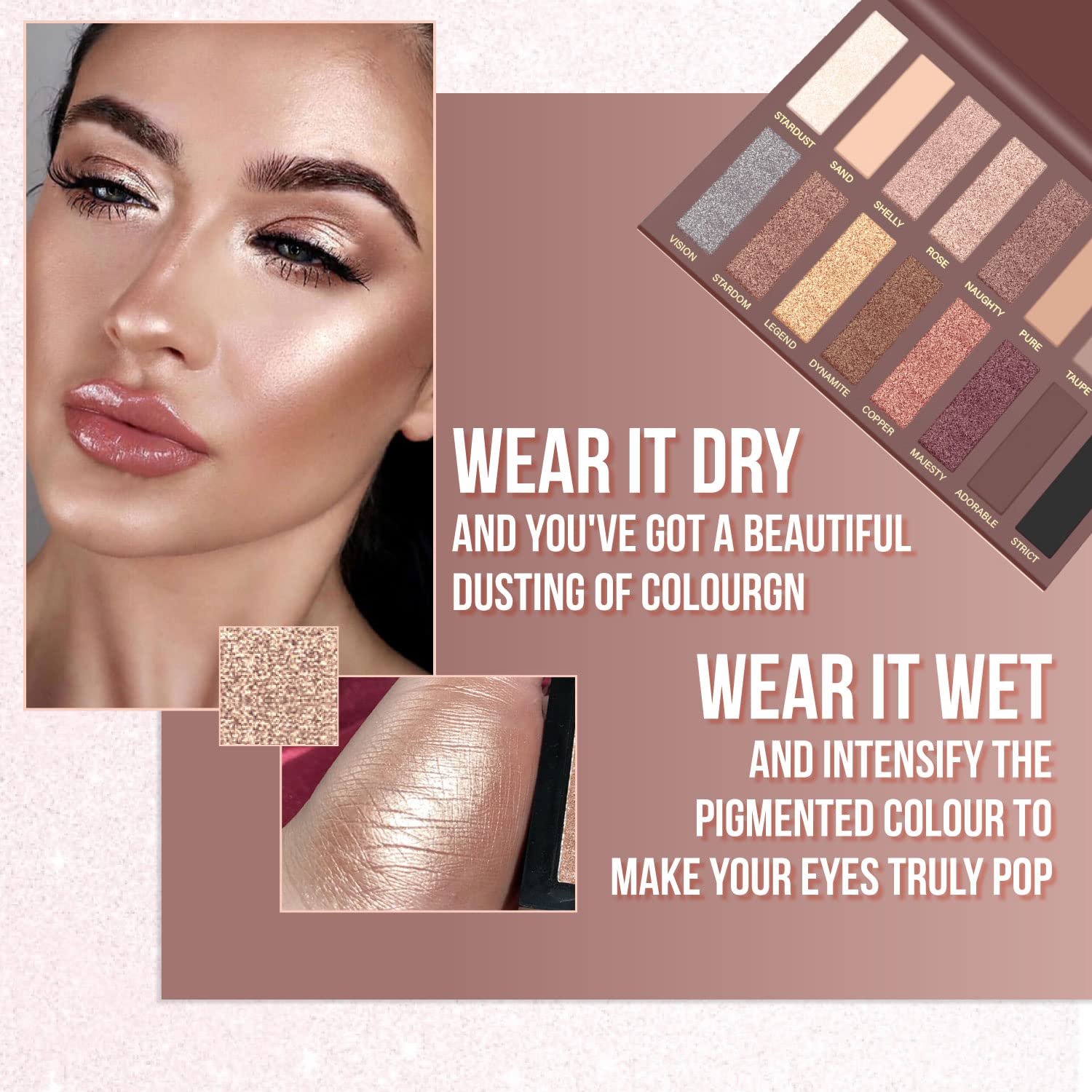 Best Pro Eyeshadow Palette Makeup - Matte Shimmer 16 Colors - Highly Pigmented - Professional Nudes Warm Natural Bronze Neutral Smoky Cosmetic Eye Shadows