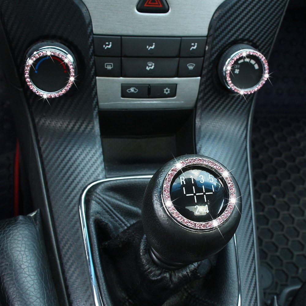 JessicaAlba® New Car Interior One-Key Engine Start Stop Ignition Push Button Decorative Diamante Ring for Cars, Trucks, Jeeps, SUV, and More.