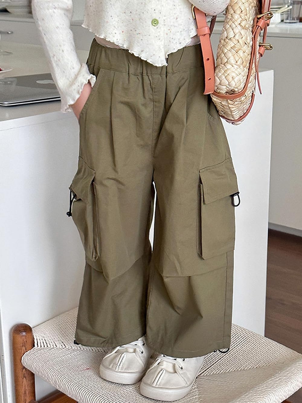 BINIDUCKLING Toddler & Girls Baggy Cargo Pants Parachute Kids - Image 2