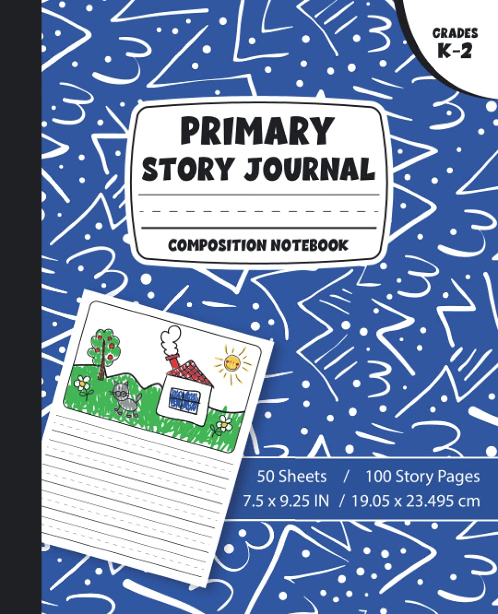 Primary Story Journal Composition Book: with Writing and Drawing Space for Grades k-2, Kindergarten, Blue