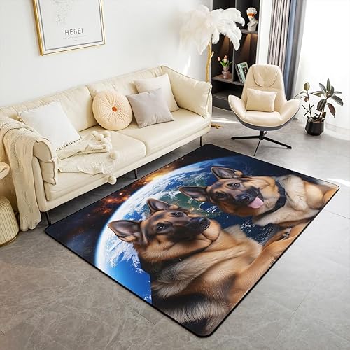 jejeloiu Alfombras de pastor alemán para sala de estar, dormitorio, bonita alfombra de área de perro de 5 x 7 pies, alfombra decorativa de forro jejeloiu Alfombras de pastor alemán para sala de estar, dormitorio, bonita alfombra de área de perro de 5 x 7 pies, alfombra decorativa de forro