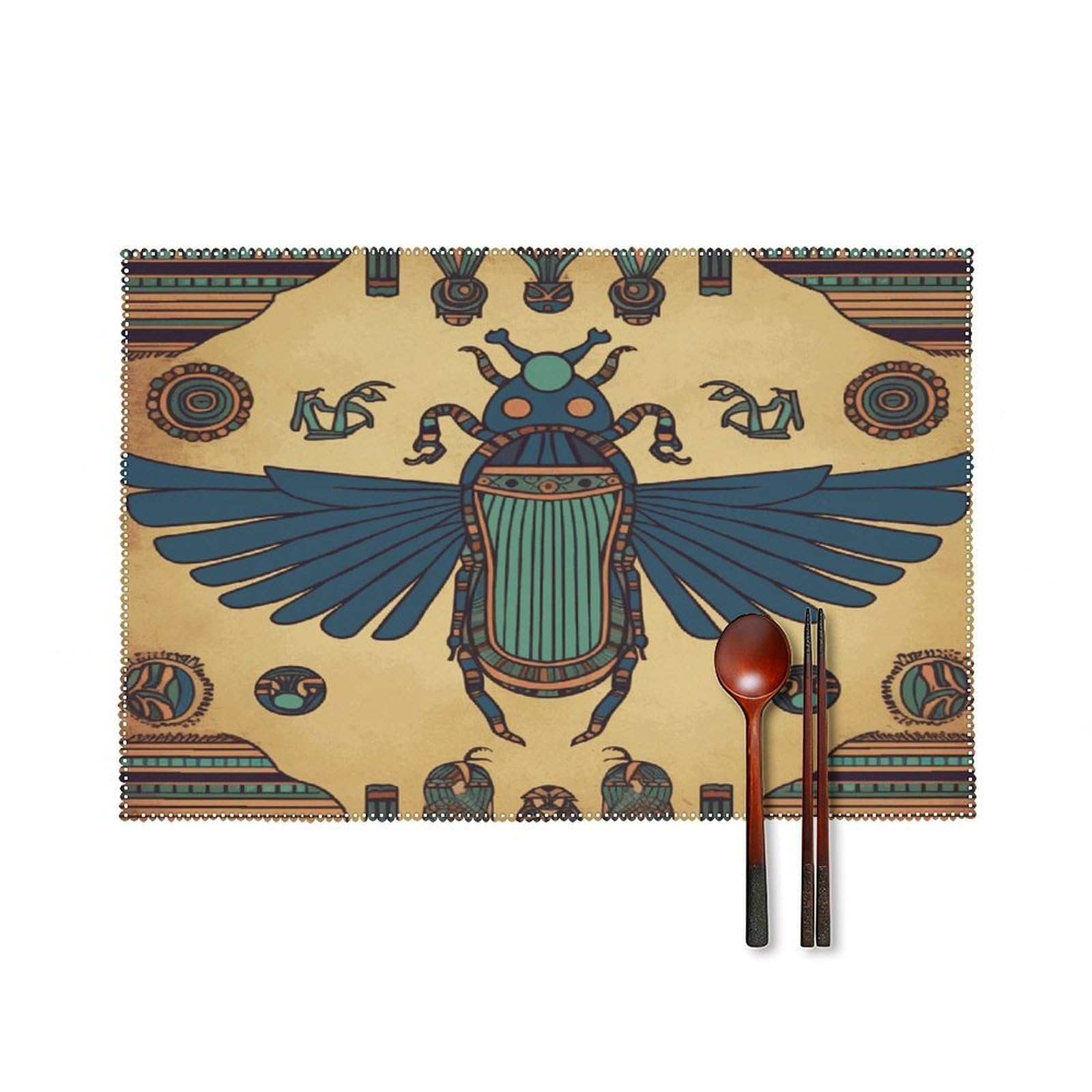 Fodpand Style Egyptian Scarab Placemats Set Of 4 Place Mats Table Mats