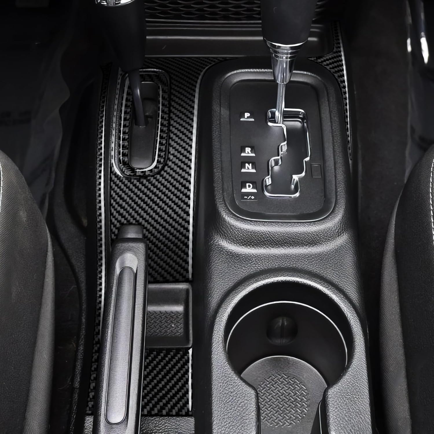 Car Gear Shift Sticker Carbon Fiber Decal Interior Trim Cover for Jeep Wrangler Sport/X 2011 2012 2013 2014 2015 2016 2017 Accessories
