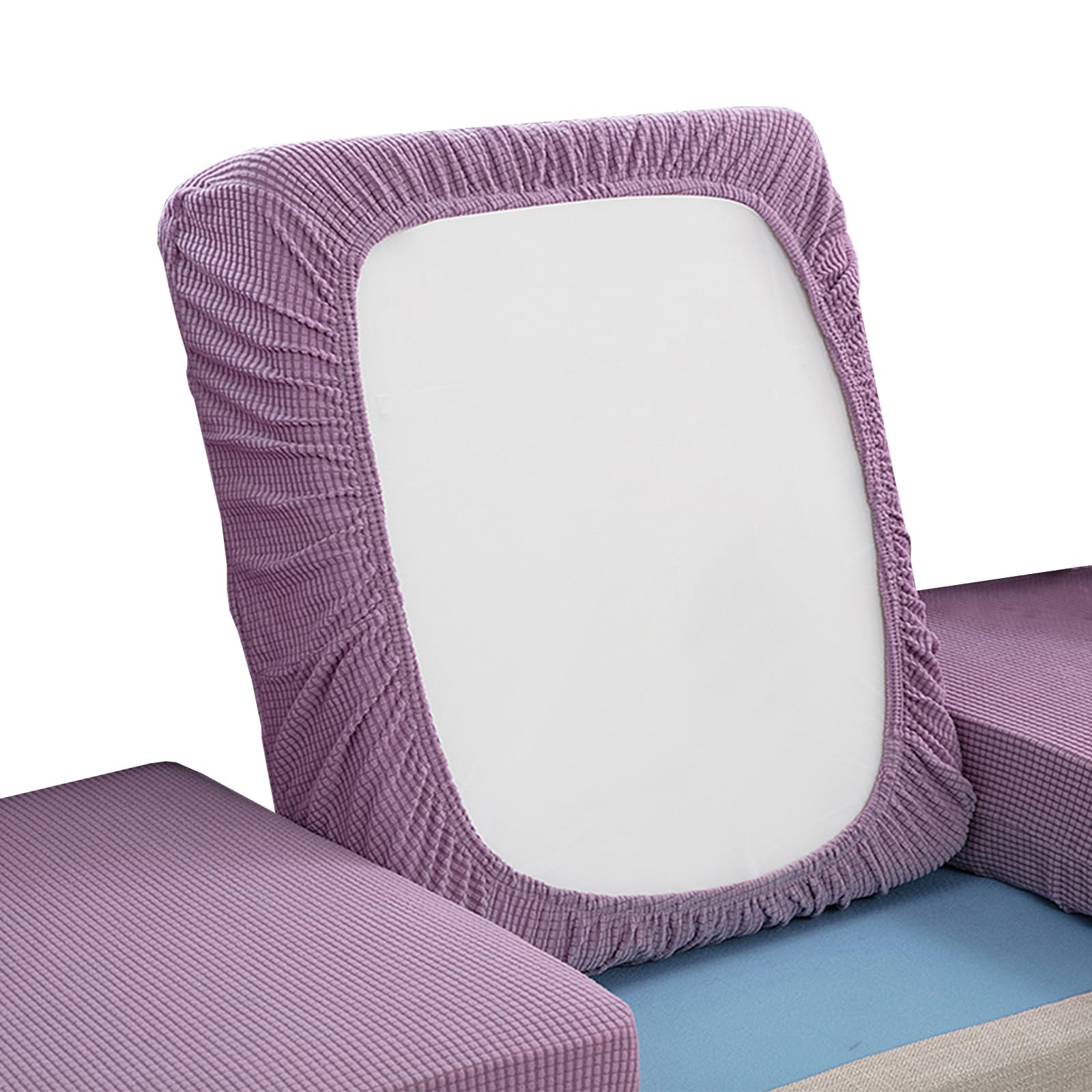Thdsubb Sofa Seat Cushion Cover Stretch Sofa Seat Cover Universal Sofa Slipcovers Non Slip Couch Cushion Cover Sofa Cushion Protector Cover (Purple,Chaise Longue)