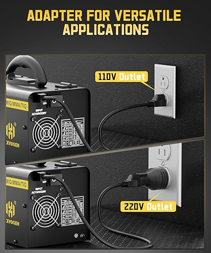 Miniatura 5 de H HZXVOGEN Soldador MIG 140A, soldador de núcleo de flujo de 110 V220 V, TIG de elevación, palo 3 en 1 máquina de soldadura portátil IGBT inversor