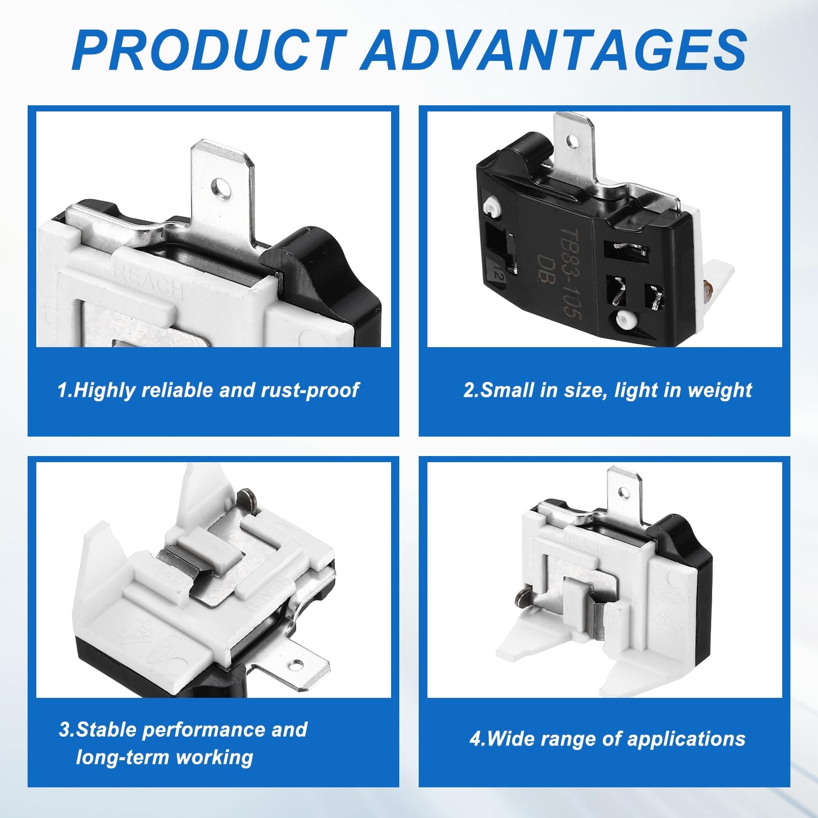 QUARKZMAN 3 Set PTC Relais Démarreur Réfrigérateur 22 Ohm 4 Broches Et Protège-Surcharge Congélateur 1/2HP Pour Compresseur Réfrigérateur