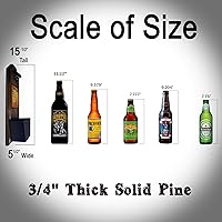 Vista 7 de Beer Thirty Wall Mounted Bottle Opener and Cap Catcher- Handcrafted by a Vet - 100% Solid Pine, 34" Thick - Rustic Bottle Opener Sign and Bucket