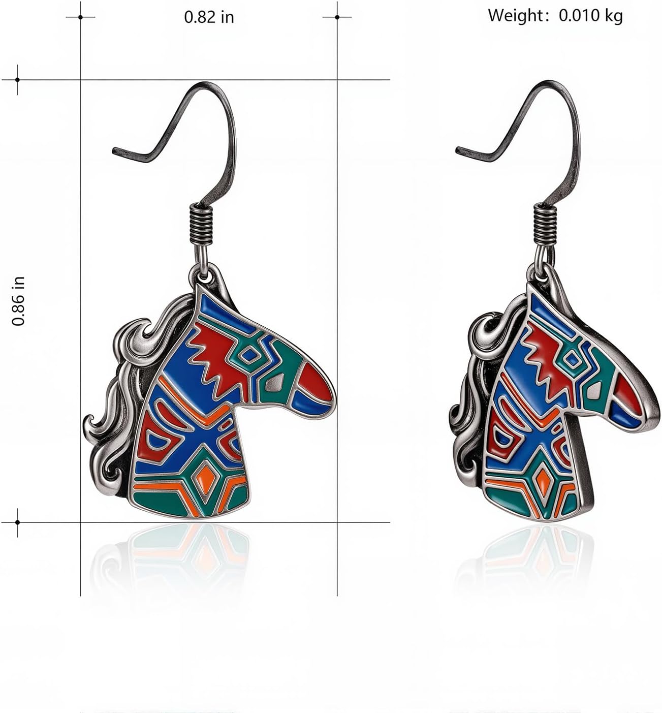 Wrangler Western Boots Horse Dangle Earrings for Women Cowgirl Cowboy Lightweight Retro Country Chocha Jewelry - Image 2