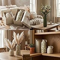 Vista 75 de Juego de jarrones de cerámica, jarrones de flores para decoración del hogar, decoración moderna de granja, centros de mesa de sala de estar, cocina