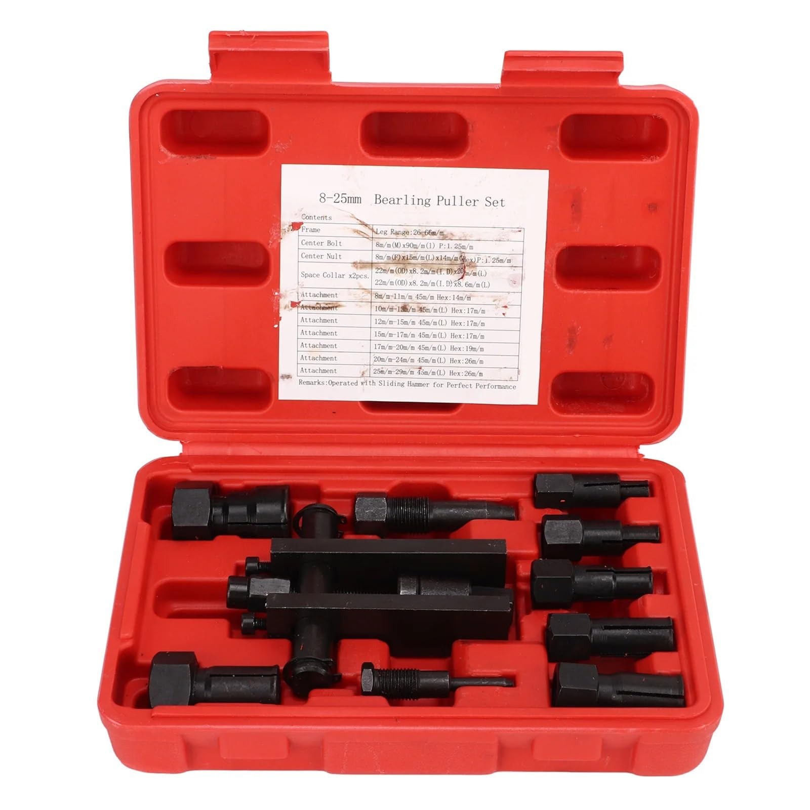 Extractor de Volante Motor Extractor de cojinetes internos de Motocicleta, Herramienta de Mantenimiento de Motocicleta con Caja de Almacenamiento, 10 Uds.