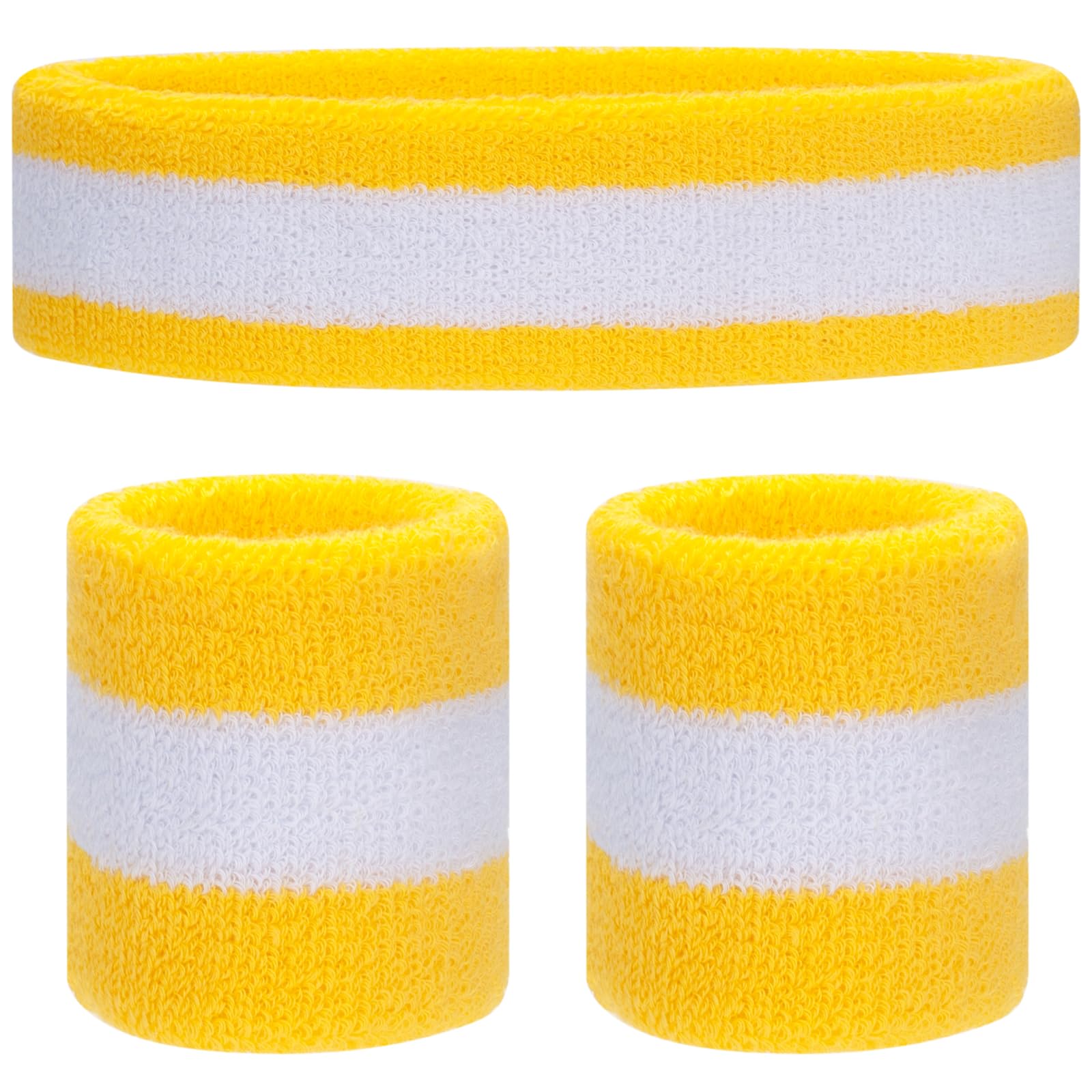 ONUPGO Kids Sweatbands Toddler Headband Wristband Set - Athletic Cotton Baby Sweat Band for Kids Youth Baby (1 Headband + 2 Wristbands)